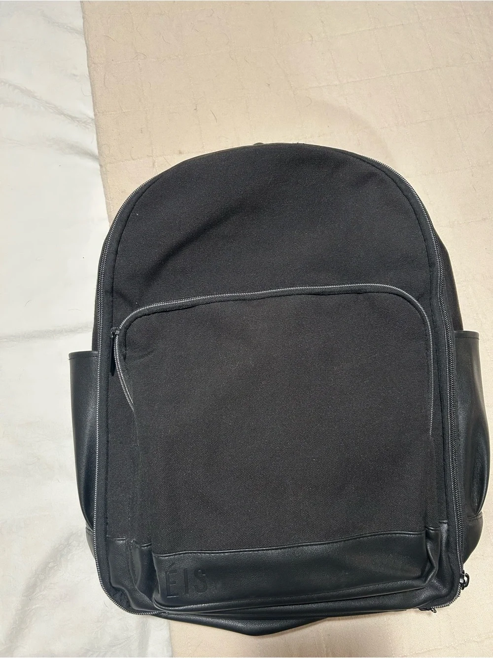 BEIS Black Compact Backpack with Front Pocket